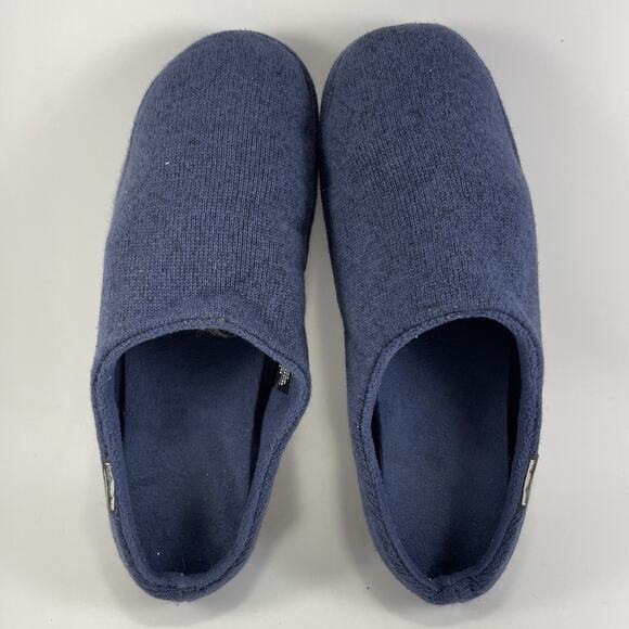 LL Bean Sweater Fleece Slipper Scuff Womens Size 10 Navy Blue Mule Slip On - Picture 6 of 9